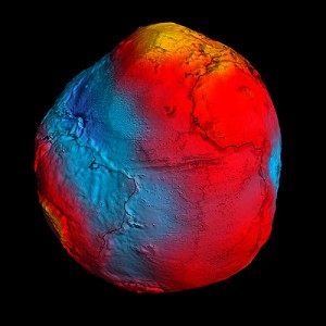 Il geoide misurato dal satellite GOCE (foto ESA)
