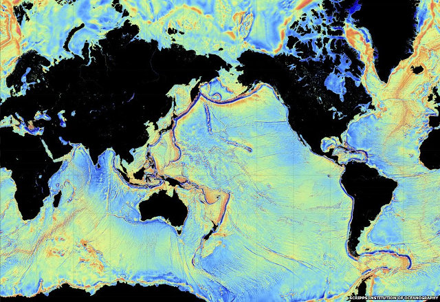 La nuova mappa dei fondali marini (Foto cortesia Scripps Institution of Oceanography. Tutti i diritti riservati)