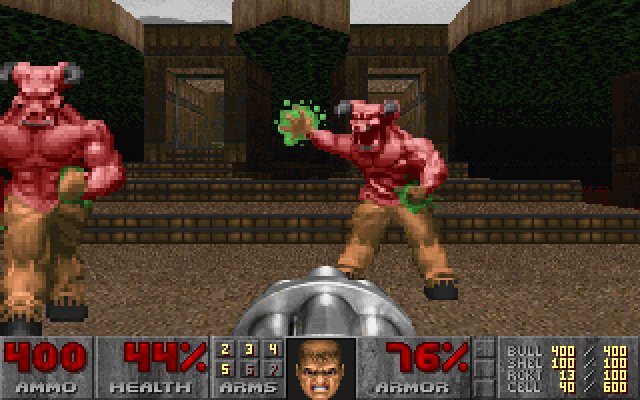 Schermata dall'ultimo livello del primo episodio di Doom