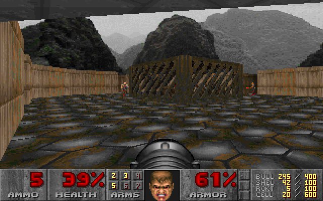 Schermata dall'inizio del livello segreto di Doom